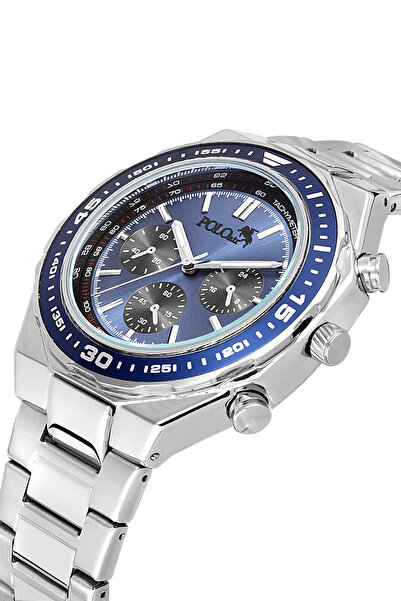 Polo Air Classic Sport Men's Wristwatch Silver Navy Blue Pl-7036E2X