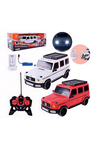 ANGMAD Remote Control Car for Kids, 1:22, 30 km/h, LED Lights, Rechargeable (White)