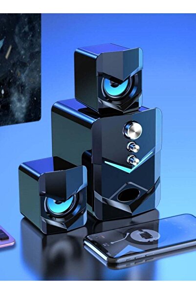 Generic Wired Computer Speakers with Illuminated Ambient Light and 3D Stereo Sound