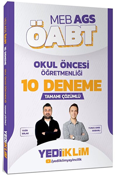 Yediiklim Yayınları MEB AGS ÖABT Okul Öncesi Öğretmenliği Tamamı Çözümlü 10 D...