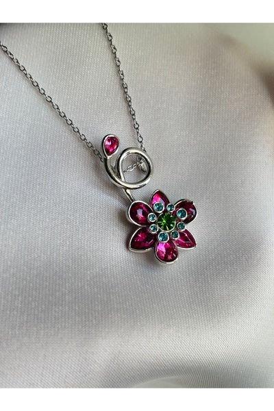lotusbybuket Vip Pink Flower Elegant Silver Necklace