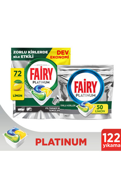 Fairy Platinum Bulaşık Makinesi Kapsülü 50’li + 72’li (122’li)