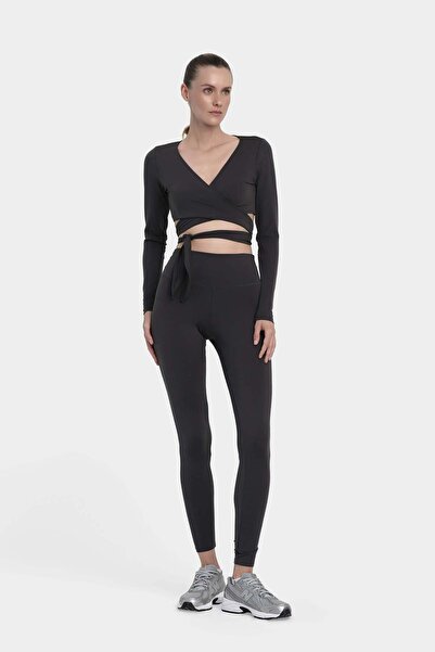 Louren Uzun Kollu Bağlamalı Spor Body - Antrasit
