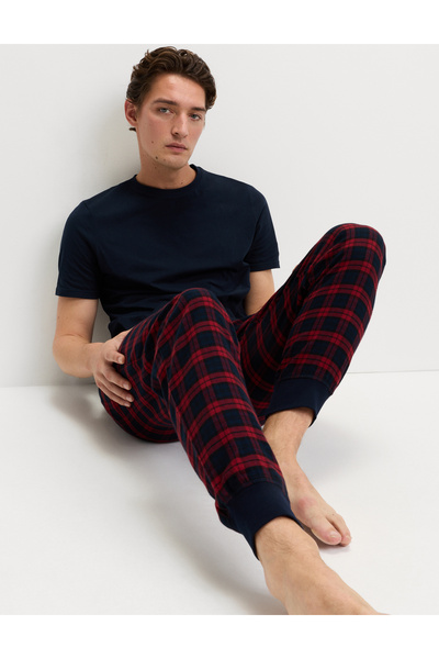 Marks & Spencer Saf Pamuklu Kareli Pijama Altı