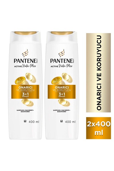 Pantene Onarıcı & Koruyucu 3 ü 1 Arada Şampuan 400ml Yıpranmış Saçlar x 2 Adet