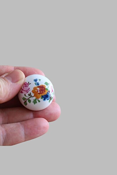 MH MiniHediye Real Porcelain (Premium) Floral Button Furniture Kitchen Drawer Cabinet Wardrobe Door Handle Handle