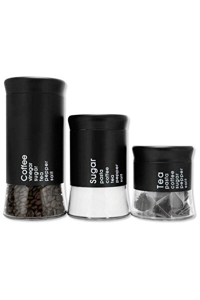 Beauenty 3 Pieces Airtight Coffee Tea Sugar Jars Set
