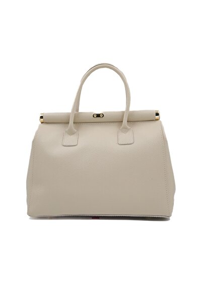 Posete Fagaras Jennifer Leather Purse - Beige, Genuine Leather Office Bag, Handbag, Bags