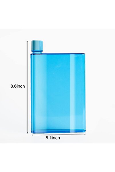 Alcoach Reusable Slim Flat Water Bottle 420ml Portable (Blue)