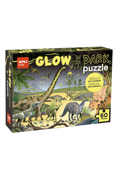 Apli Kids Puzzle strălucitor în întuneric - Dinozauri, 60 de piese