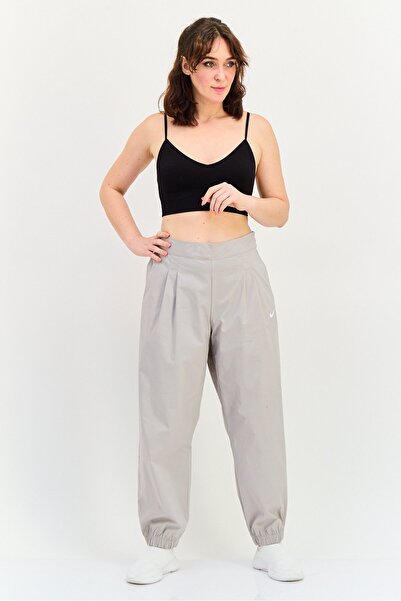 Nike Women Standard Fit Embroidered Logo High Rise Jogger Pants, Grey