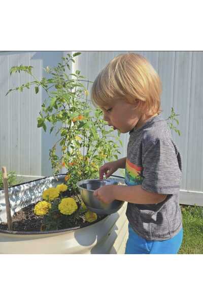 dekorafence Yükseltilmiş Bahçe Yatağı Seti Metal 195X60X43CM Modüler Sebze Ya...