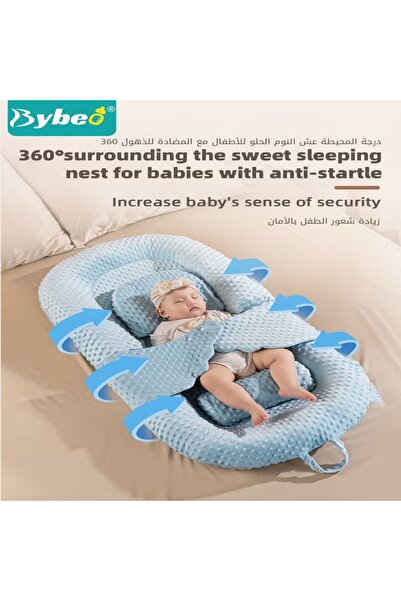 BYBEO Baby Nest Bed Infant Lounger with Anti-Reflux Feeding Set - Includes Toddler nests, Crib Wedge Pillo