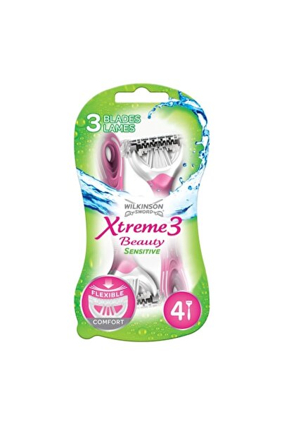 Wilkinson Extreme 3 Beauty Sensitive Disposable Razor, Women, 4 pcs