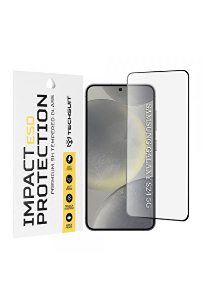 Samsung Techsuit Screen Protector for Galaxy S24 S921, Tempered Glass, Full Glue,