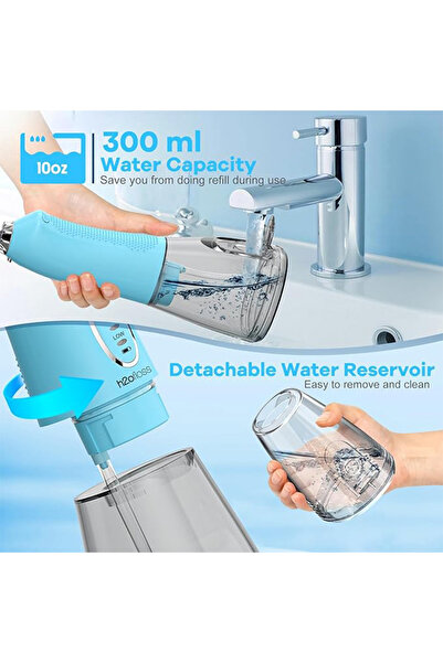 h2ofloss Water Dental Flosser Teeth Cleaner Pick,5 Mode IPX7 Waterproof