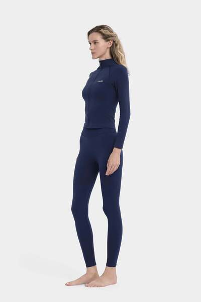 Louren Seamless High Waist Long Leggings - Navy Blue