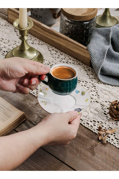 Shuer Ceramic Coffee cup, Espresso cup,Arabic coffee cup,Turkish coffee cup, Cup and Saucer Set 100ML