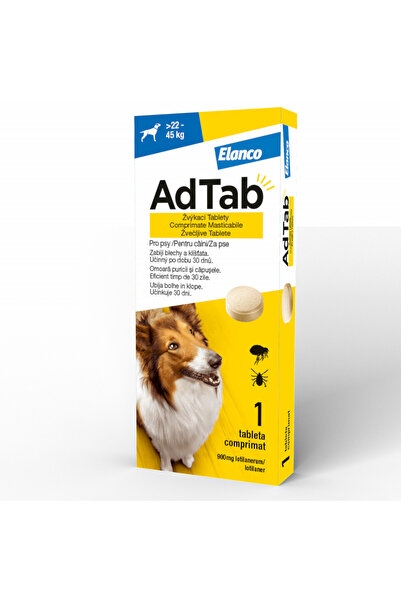 ELANCO AdTab Dog 900 mg (22-45 kg) - Antiparasitic chewable tablet - 1 tablet
