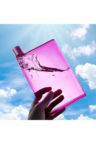 Alcoach Slim Flat Reusable Portable Water Bottle 420 ml (Pink)