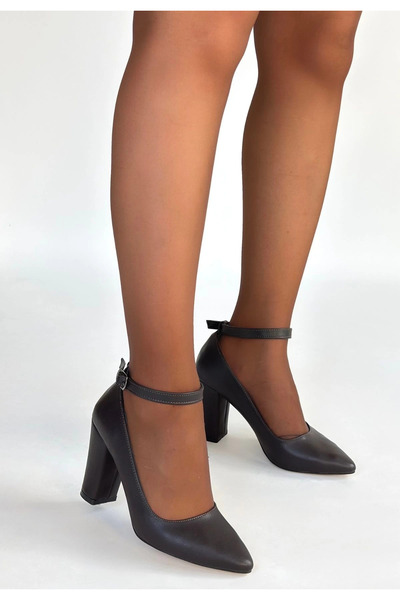 ZENGEZUR MALL Lvsqvr Rity Brown Skin Heeled Shoes (112447) (Size: 37)