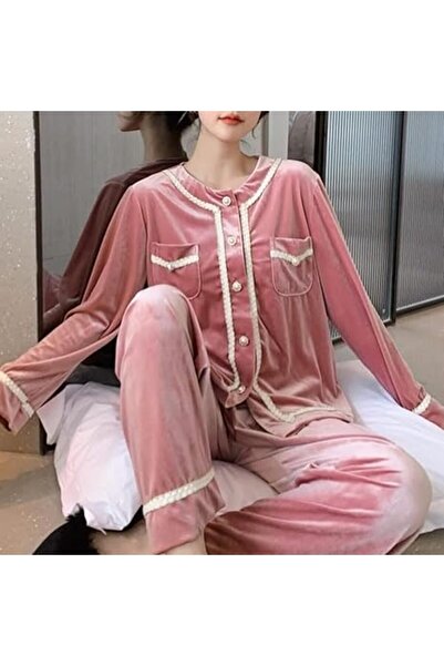 Margoun Women Winter Velvet Pajama Set MG16