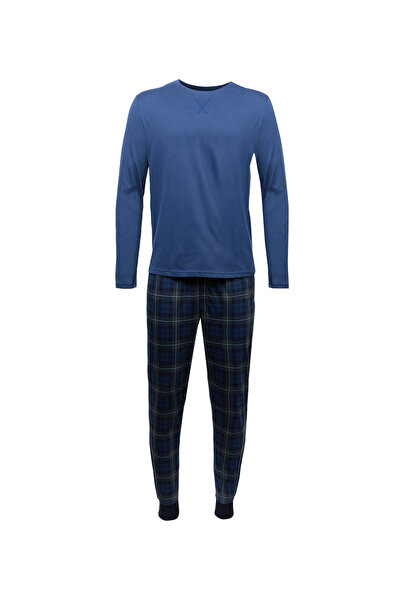 Marks & Spencer Saf Pamuklu Kareli Pijama Takımı