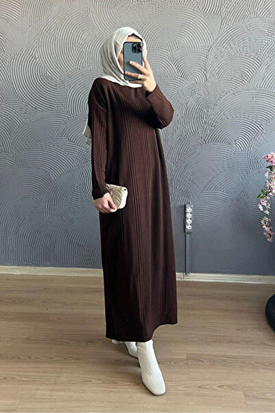 GALAVİP Women's Soft Textured Knitwear Dress Hijab