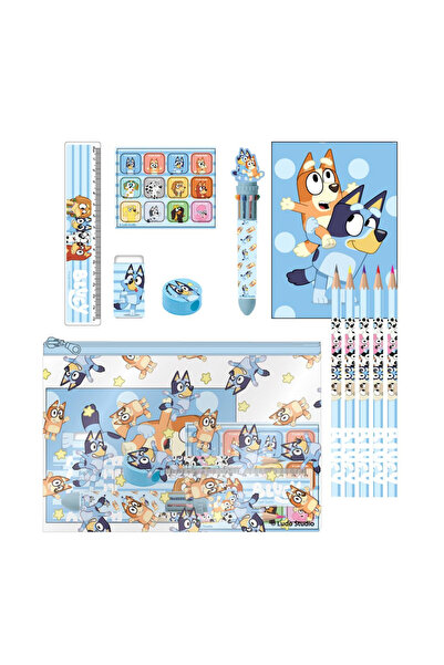 bluey Set 11 rechizite, cu penar, 22x14x0.5 cm
