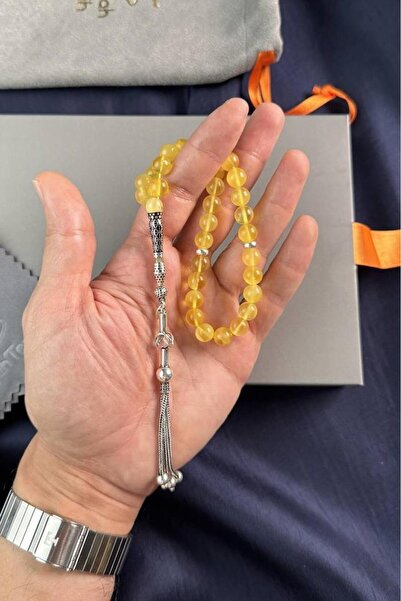 dergah tesbih Wrist-Length Special Carved Design İmame Original Drop Amber Prayer Beads (Amber), (Drop Amber Prayer Beads)