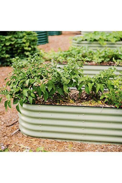 Genel Markalar Yükseltilmiş Bahçe Yatağı Seti Metal 195x60x43cm Modüler Sebze Yatağı (6 Farklı Kurulum)