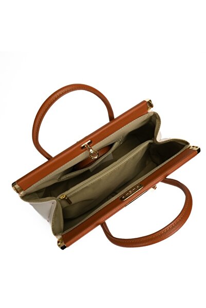 Posete Fagaras Jennifer Leather Purse - Cognac, Genuine Leather Office Bag, Handbag, Bags