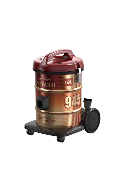 Hitachi Vacuum Cleaner Drum, 18 L, 2000W, Red/Gold - HIT-CV-945FWR