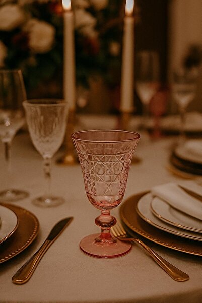 Mirano Cam Tasarım DEKORLU (KESME) EL İŞİ BOYALI ELENZA 200ML KADEH