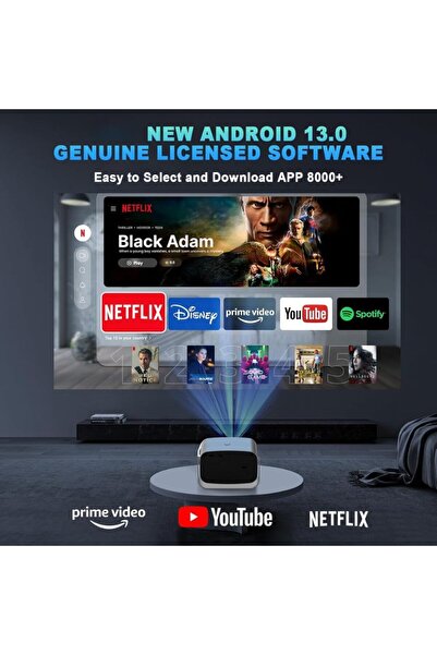 Generic Smart home CineCast Pro Smart LED Projector, 18000 Lumens, 4K Support, 1080p, 170 inches