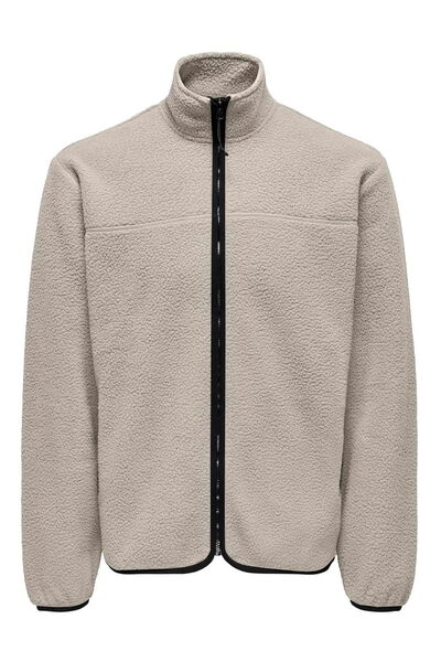 ONLY & Sons Onsemilio Erkek Teddy Full Zip Kapsonlu Sweatshirt – Regular Fit