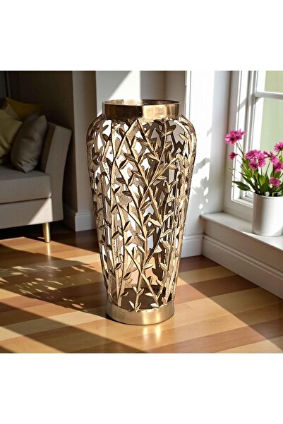 ROSSEV Arbol Eskitme Gold Delikli Vazo-50cm