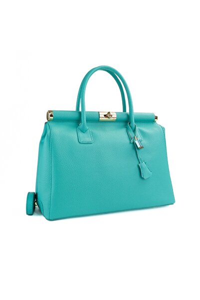 Posete Fagaras Jennifer Leather Purse - Turquoise, Genuine Leather Office Bag, Handbag, Bags