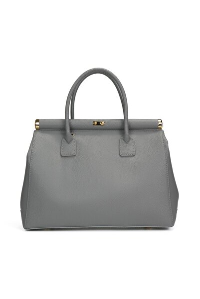 Posete Fagaras Jennifer Leather Purse - Gray, Genuine Leather Office Bag, Handbag, Bags