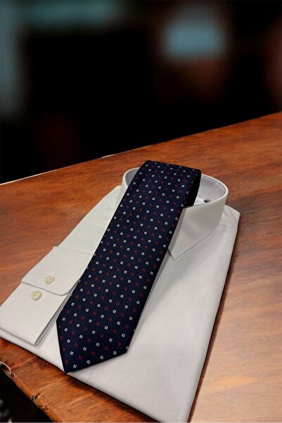 Sarar Microfiber Textured 8 cm Dark Navy Blue Tie