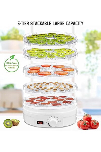 ET-LIFE Food Dehydrator, 5 Tier and Digital Temperature Controls, Electric Food Preserver Machine