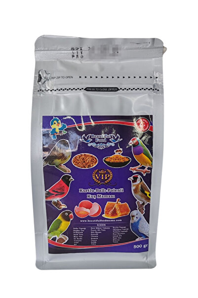 BEAUTİFULFOOOD Beautiful Food Kuş Maması 500 gr Kurtlu Ballı Polenli