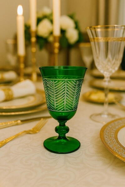 Mirano Cam Tasarım DEKORLU (KESME) EL İŞİ BOYALI GRACE 200ML KADEH