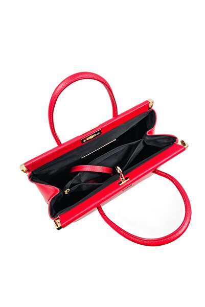 Posete Fagaras Jennifer Leather Purse - Red, Genuine Leather Office Bag, Handbag, Bags