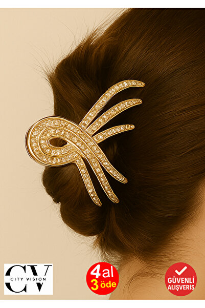 cityvision Κλιπ μαλλιών σε σχήμα κλαδιού από χρυσή πέτρα 7 εκ. – Κομψό και λα...