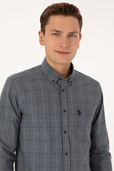 U.S. Polo Assn. Men's Light Navy Blue Long Sleeve Shirt 50308555-Vr059