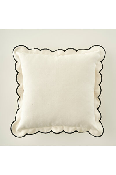 Bella Maison Scallop Edge Throw Pillow Cover Black (43X43 cm)