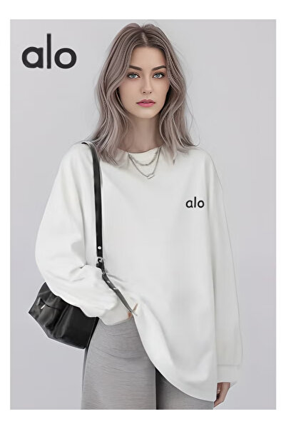 Alo casual long sleeved round neck T-shirt - a couple's shirt suitable for both men and women, 100%