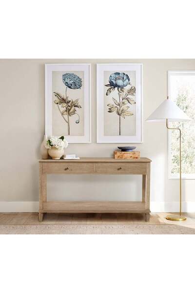 İZMİRMASİF Lorenza Masif Dresuar – 2 Çekmeceli, Sabit Raflı, Doğal Ahşap Mode...