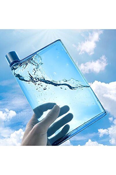 Alcoach Reusable Slim Flat Water Bottle 420ml Portable (Blue)